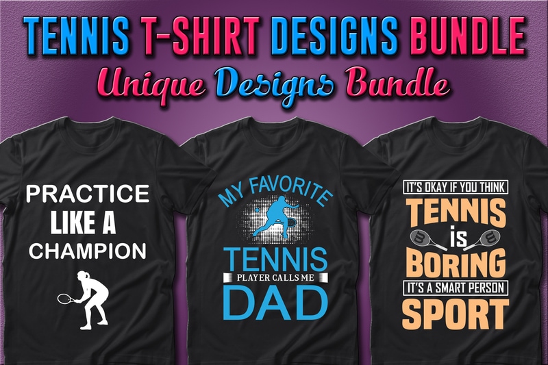 Best Selling 50 Tennis Sport T-shirt Designs Bundle