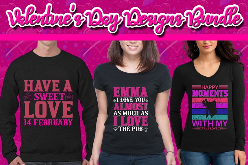 Best Selling 120 Valentine’s Day T-shirt Designs Bundle – 98% Off