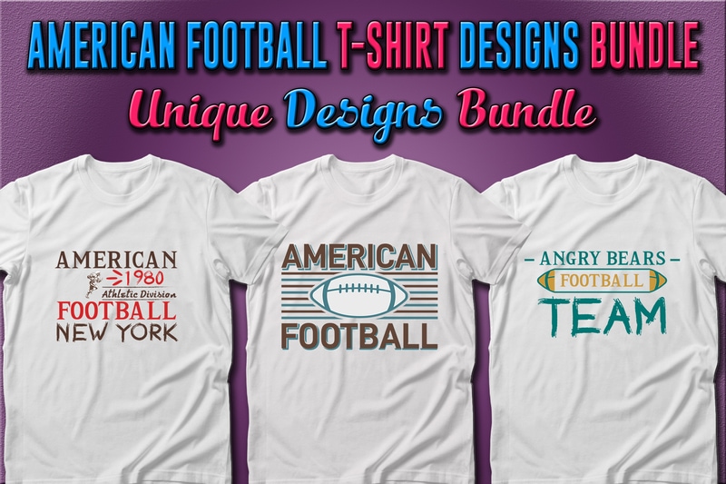 41 American Football Sport T-shirt Designs Bundle