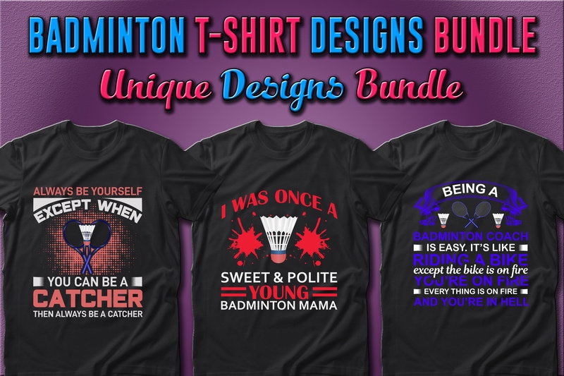 Best Selling 40 Badminton Sport T-shirt Designs Bundle