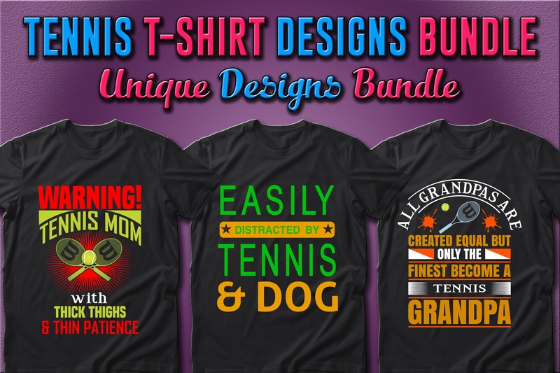 Best Selling 50 Tennis Sport T-shirt Designs Bundle