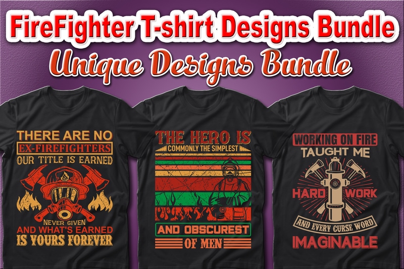 100 Best Selling Firefighter and Fire Department T-shirt Designs Bundle – 98% Off