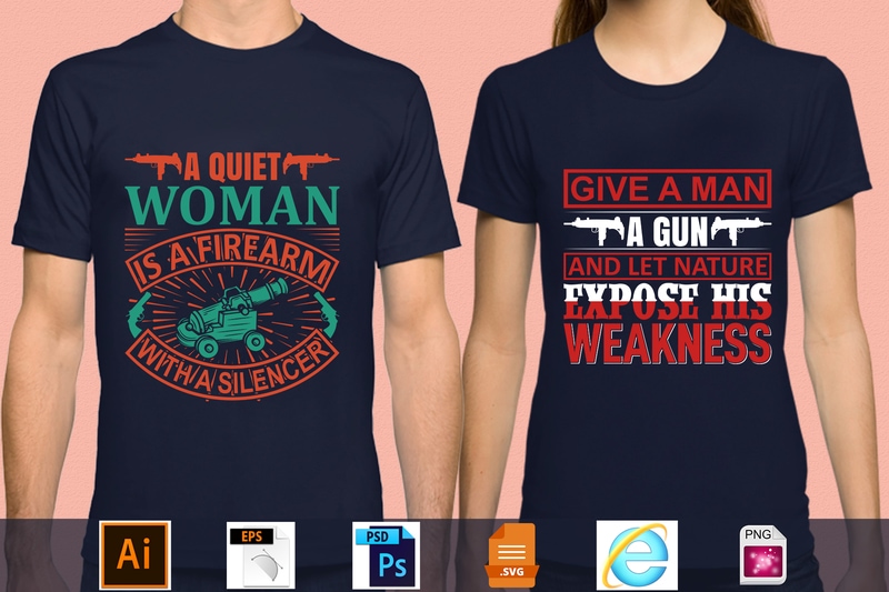 Best Selling 100 Gun Lover T-shirt Designs Bundle – 98 % Off