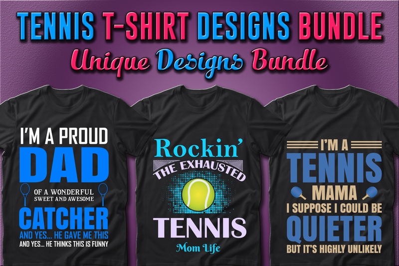 Best Selling 50 Tennis Sport T-shirt Designs Bundle