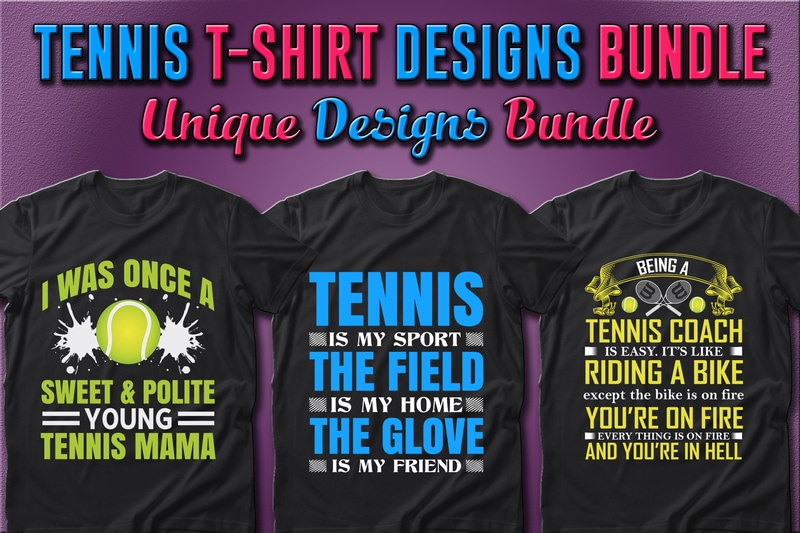 Best Selling 50 Tennis Sport T-shirt Designs Bundle