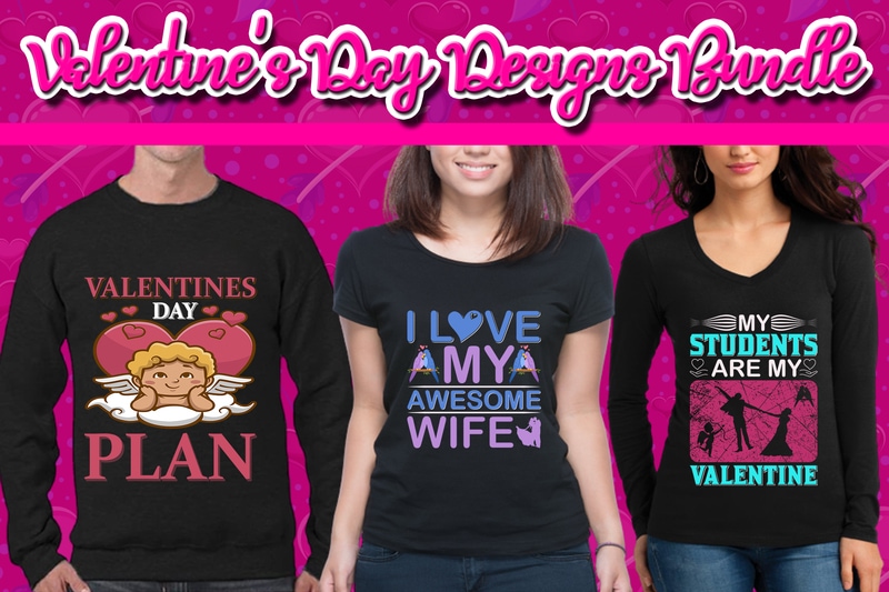 Best Selling 120 Valentine’s Day T-shirt Designs Bundle – 98% Off