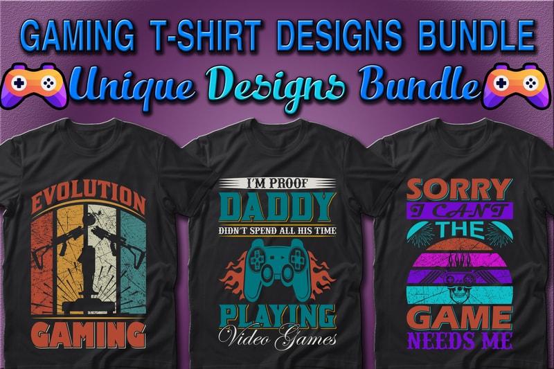 Best Selling 100 Gaming & Gamer T-shirt Designs Bundle – 98% Off