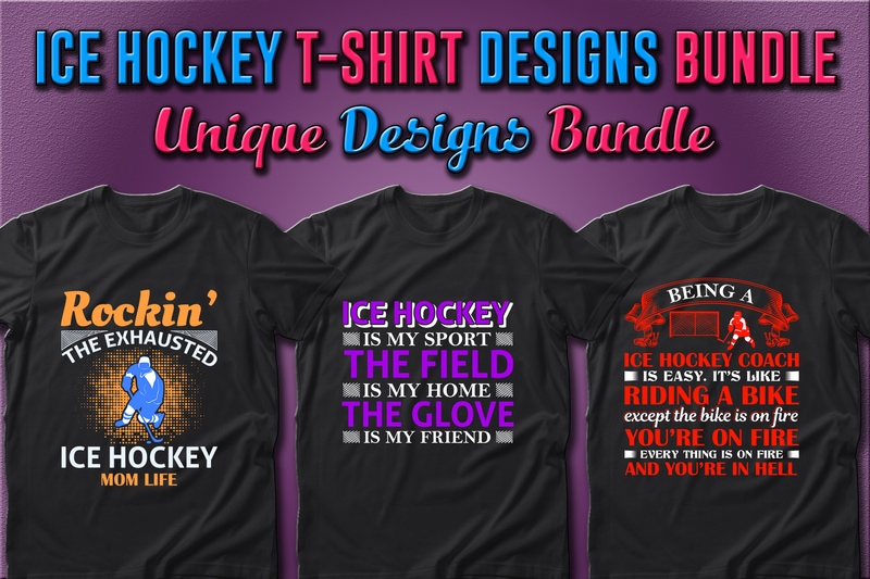 Best Selling 40 Ice Hockey Sport T-shirt Designs Bundle