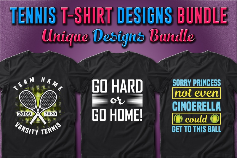 Best Selling 50 Tennis Sport T-shirt Designs Bundle