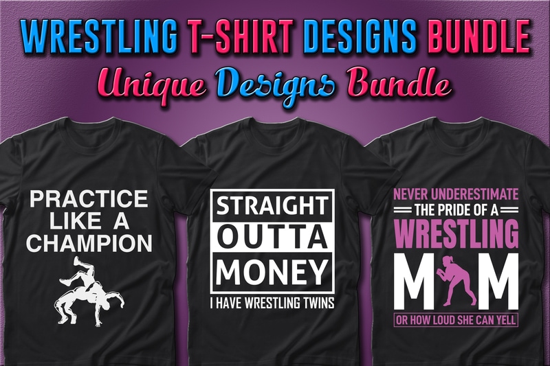 Best Selling 30 Wrestling Sport T-shirt Designs Bundle