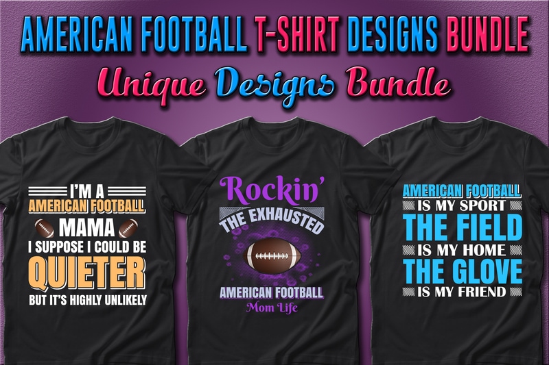 41 American Football Sport T-shirt Designs Bundle