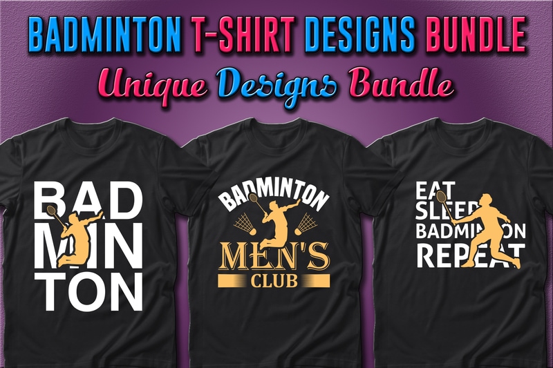 Best Selling 40 Badminton Sport T-shirt Designs Bundle