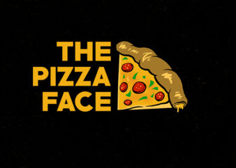 pizza face t shirt illustration