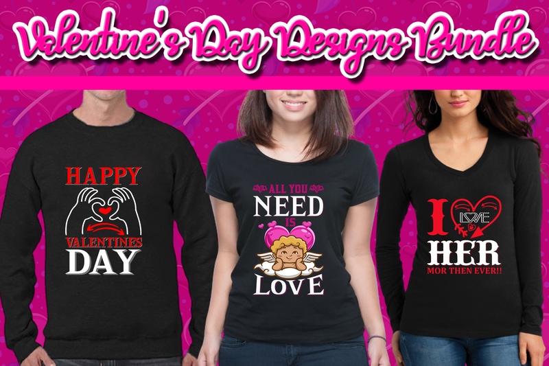 Best Selling 120 Valentine’s Day T-shirt Designs Bundle – 98% Off