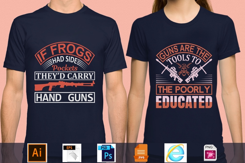 Best Selling 100 Gun Lover T-shirt Designs Bundle – 98 % Off