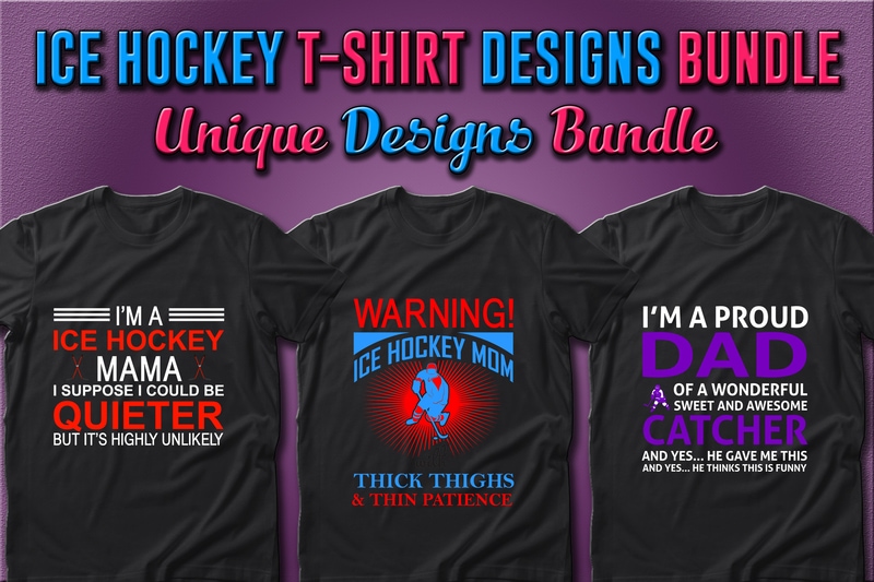 Best Selling 40 Ice Hockey Sport T-shirt Designs Bundle
