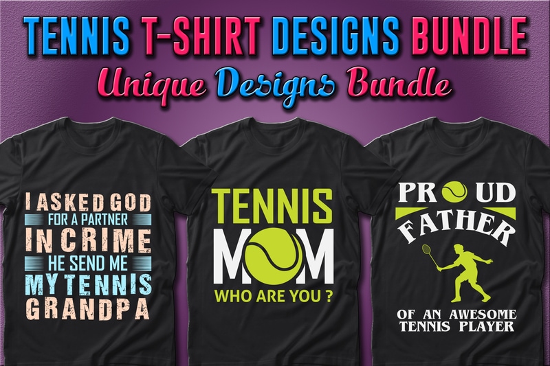 Best Selling 50 Tennis Sport T-shirt Designs Bundle