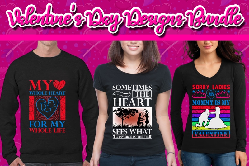 Best Selling 120 Valentine’s Day T-shirt Designs Bundle – 98% Off