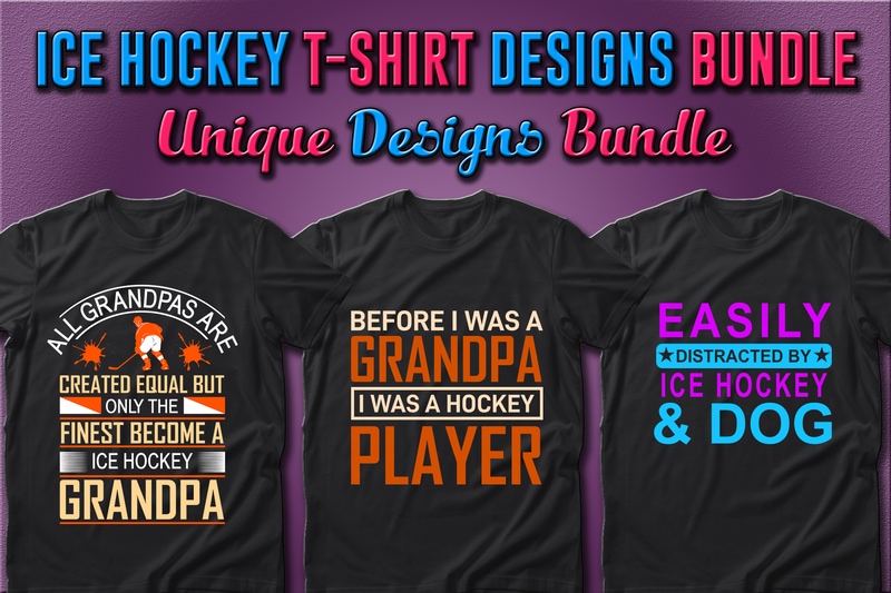 Best Selling 40 Ice Hockey Sport T-shirt Designs Bundle