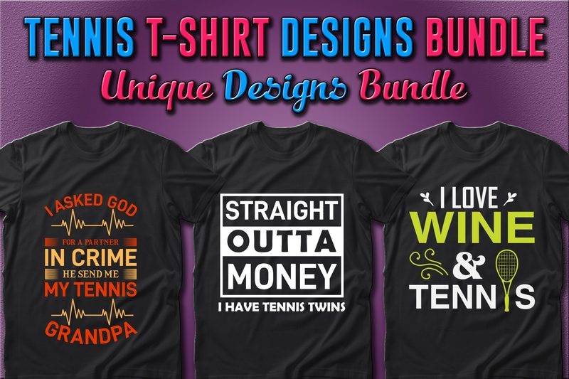 Best Selling 50 Tennis Sport T-shirt Designs Bundle