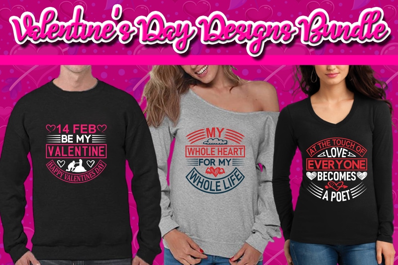 Best Selling 120 Valentine’s Day T-shirt Designs Bundle – 98% Off