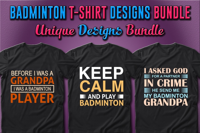 Best Selling 40 Badminton Sport T-shirt Designs Bundle