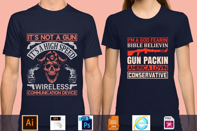 Best Selling 100 Gun Lover T-shirt Designs Bundle – 98 % Off