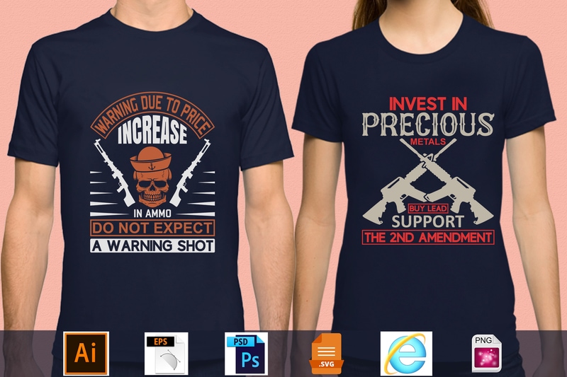 Best Selling 100 Gun Lover T-shirt Designs Bundle – 98 % Off