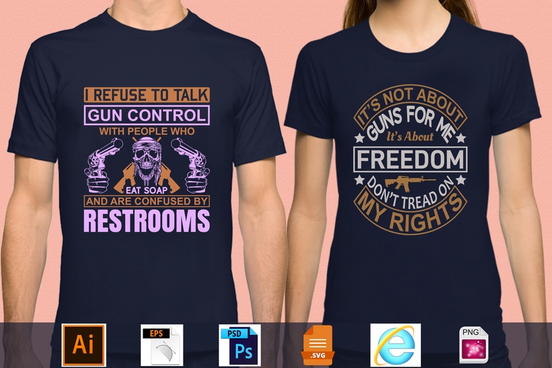 Best Selling 100 Gun Lover T-shirt Designs Bundle – 98 % Off