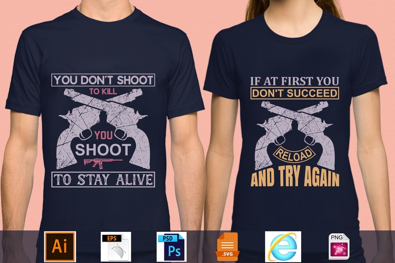 Best Selling 100 Gun Lover T-shirt Designs Bundle – 98 % Off