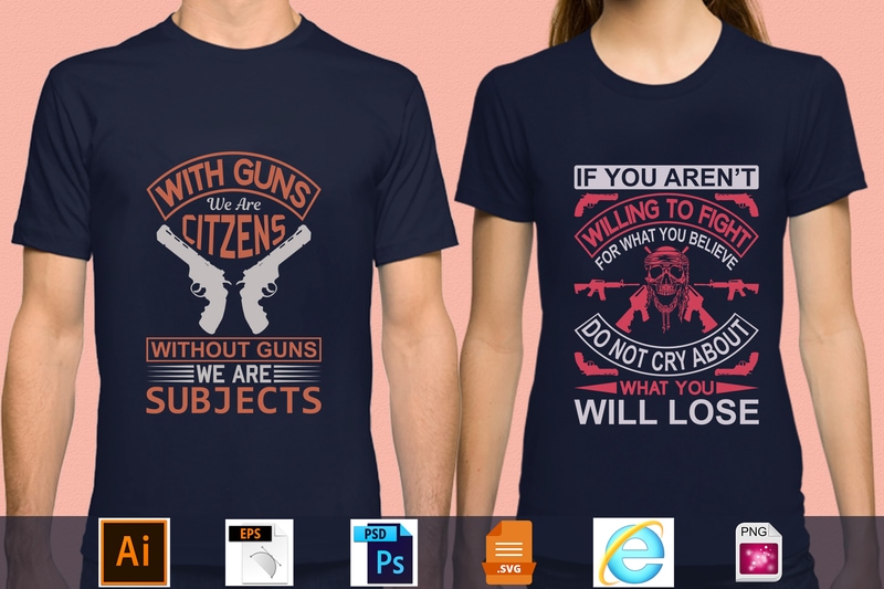 Best Selling 100 Gun Lover T-shirt Designs Bundle – 98 % Off