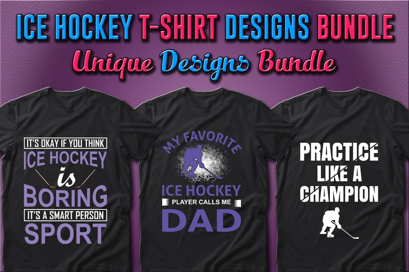 Best Selling 40 Ice Hockey Sport T-shirt Designs Bundle