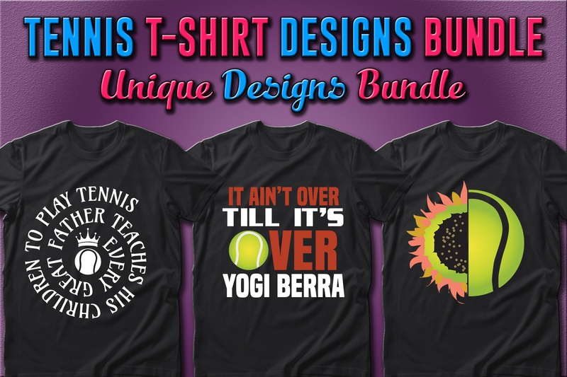 Best Selling 50 Tennis Sport T-shirt Designs Bundle