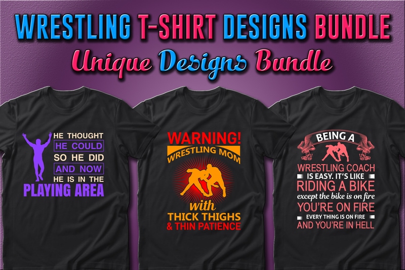 Best Selling 30 Wrestling Sport T-shirt Designs Bundle