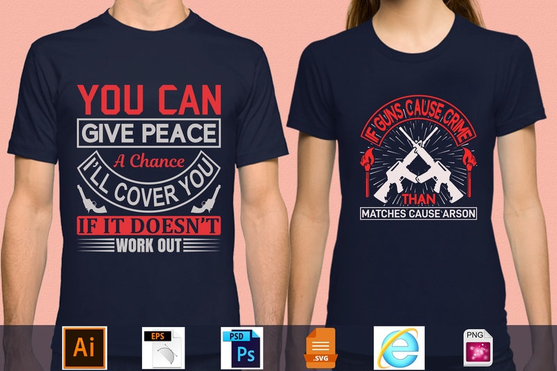 Best Selling 100 Gun Lover T-shirt Designs Bundle – 98 % Off