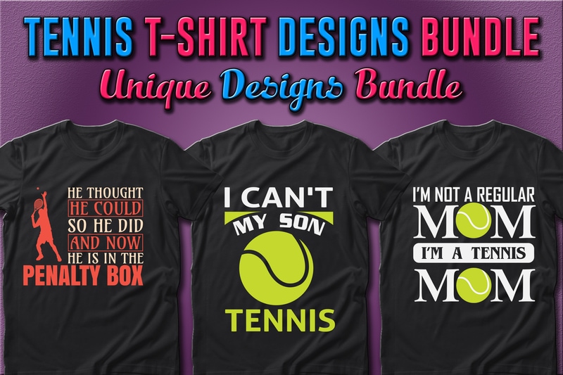 Best Selling 50 Tennis Sport T-shirt Designs Bundle