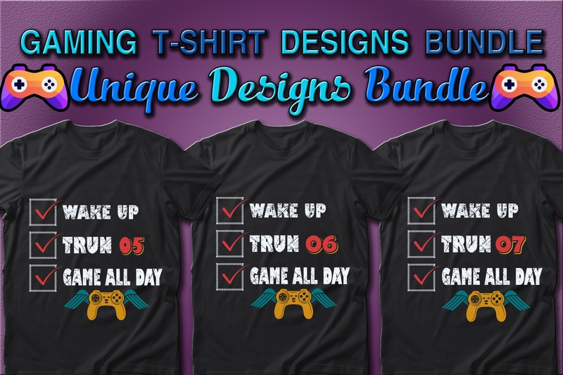 Best Selling 100 Gaming & Gamer T-shirt Designs Bundle – 98% Off