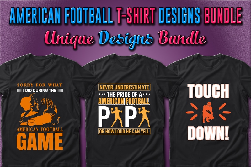 41 American Football Sport T-shirt Designs Bundle