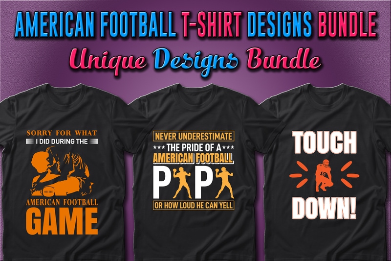41 American Football Sport T-shirt Designs Bundle