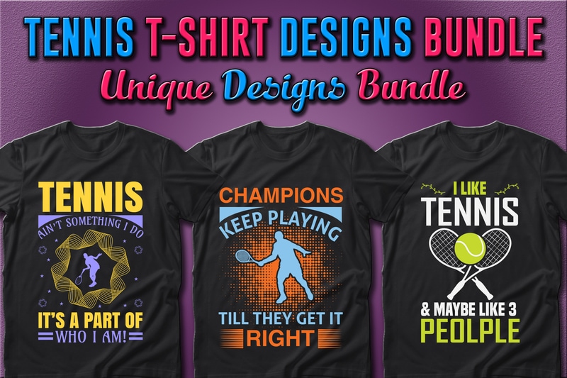 Best Selling 50 Tennis Sport T-shirt Designs Bundle