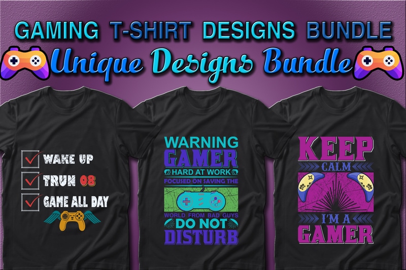 Best Selling 100 Gaming & Gamer T-shirt Designs Bundle – 98% Off