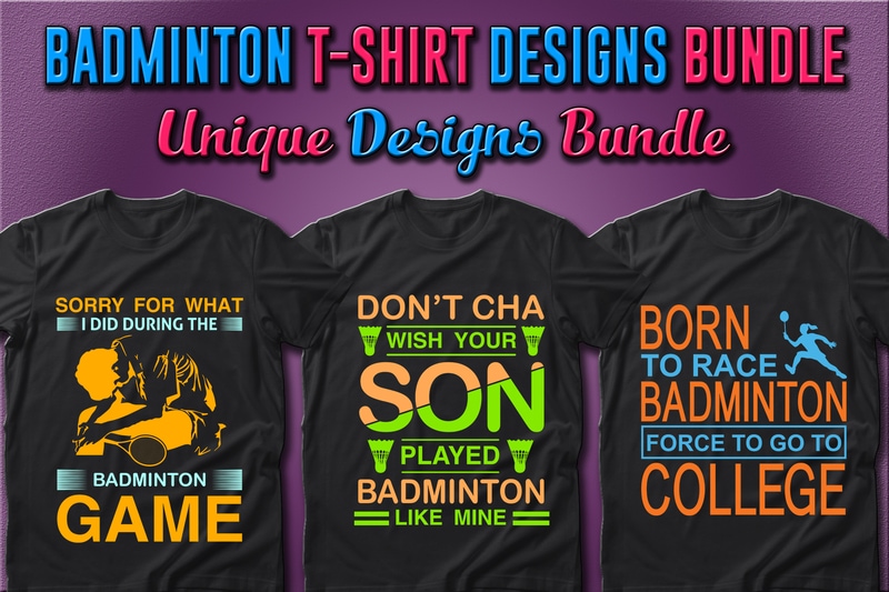 Best Selling 40 Badminton Sport T-shirt Designs Bundle