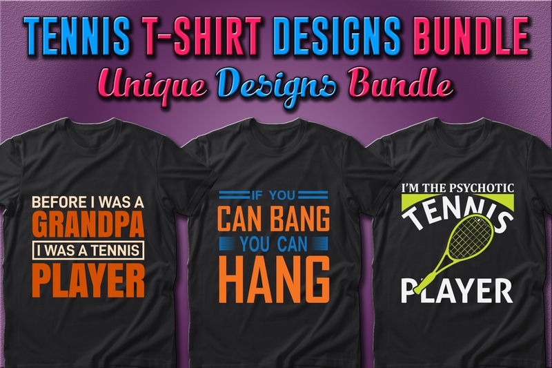 Best Selling 50 Tennis Sport T-shirt Designs Bundle