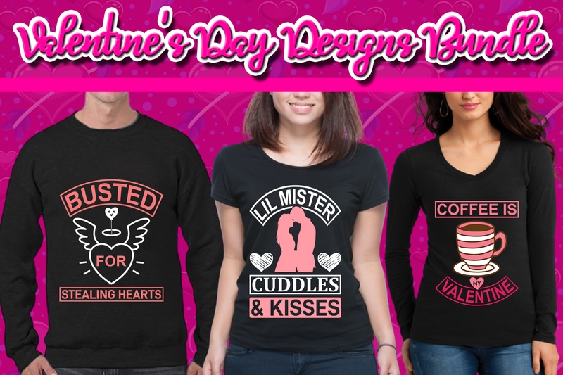 Best Selling 120 Valentine’s Day T-shirt Designs Bundle – 98% Off