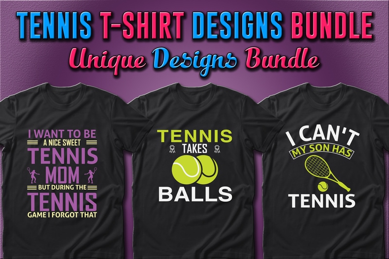 Best Selling 50 Tennis Sport T-shirt Designs Bundle