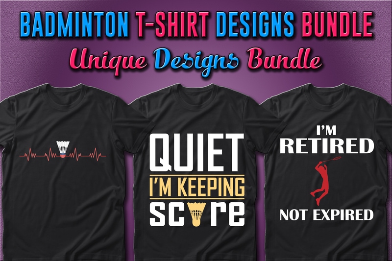 Best Selling 40 Badminton Sport T-shirt Designs Bundle