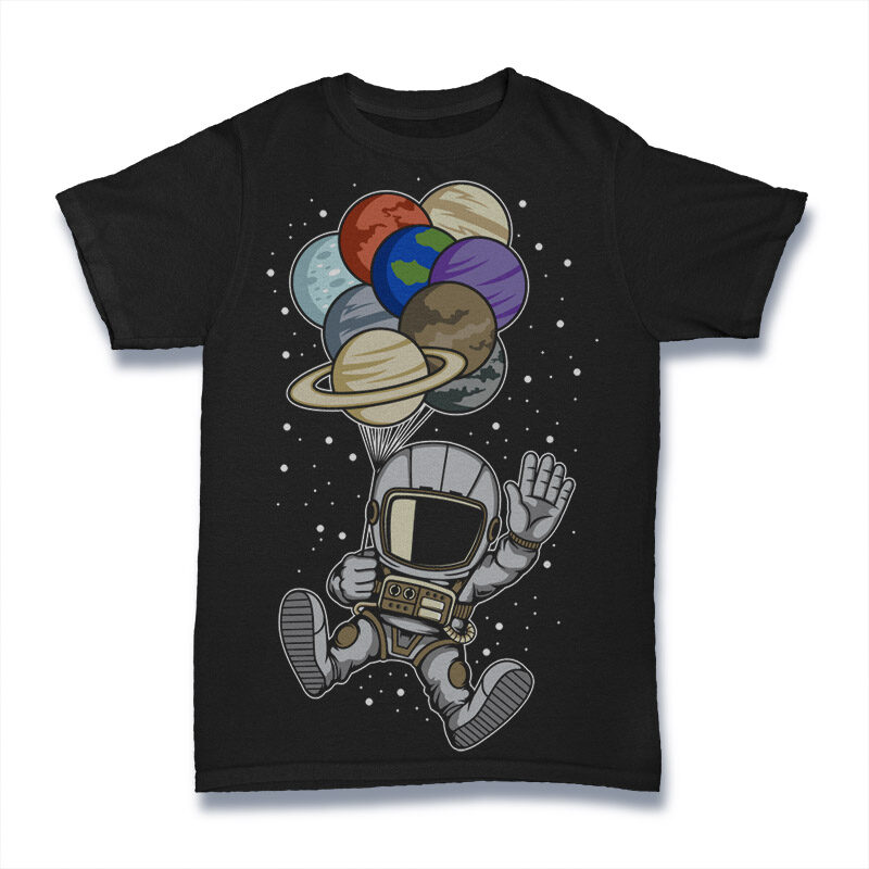 t-shirt vector 100 Astronaut Cartoon Designs Bundle
