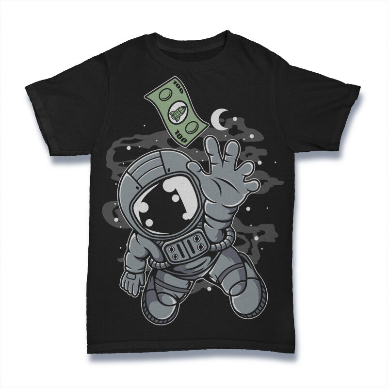 t-shirt vector 100 Astronaut Cartoon Designs Bundle