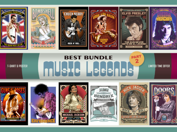 Best bundle music legends part 2 t shirt template