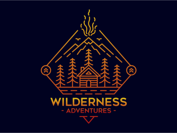 Wilderness adventures 2 t shirt design for sale